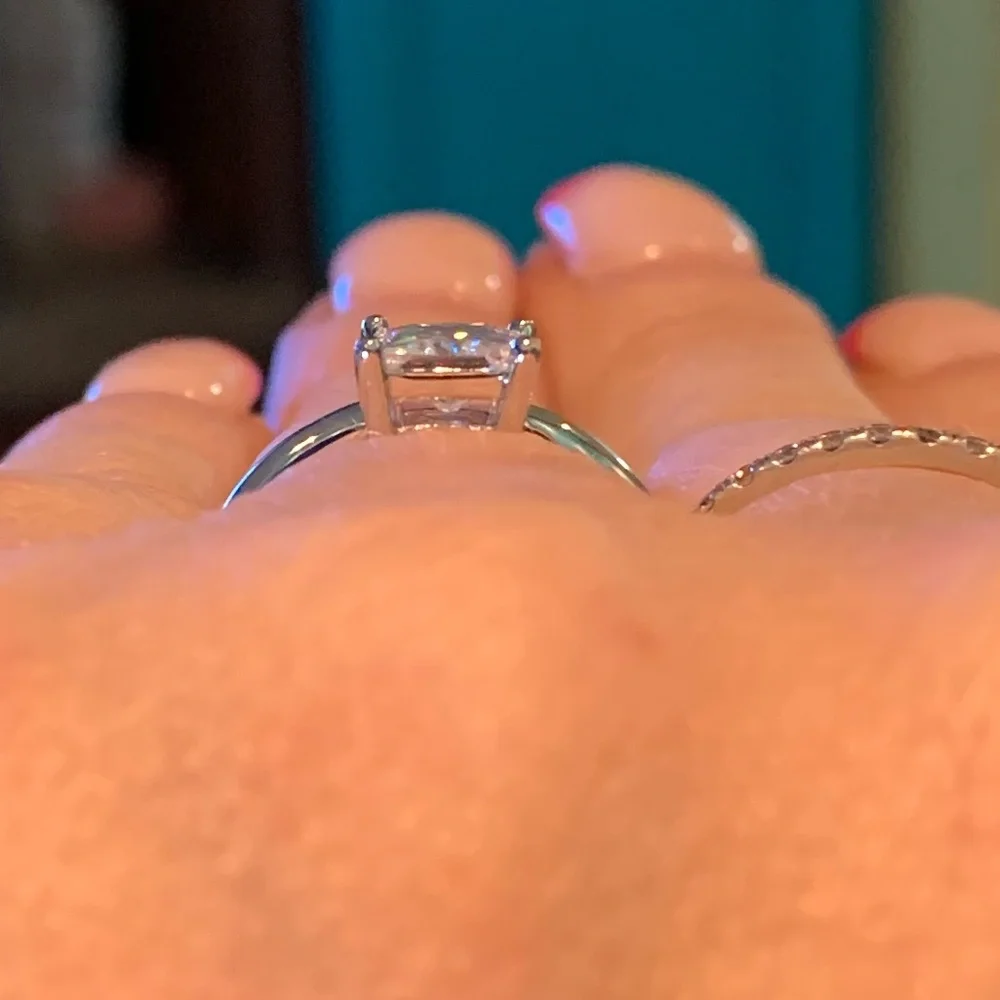 #116 Beautiful 1ct low setting princess cut Moissanite - Picture 3 of 6